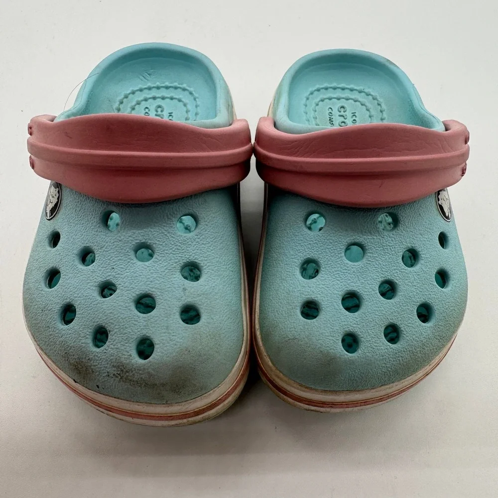 Crocs Kids Crocband Clog Light Blue Pink Sporty Water Shoes Size C5